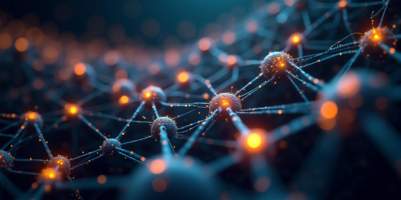 Visualisatie van een neuraal netwerk training proces met data stromen