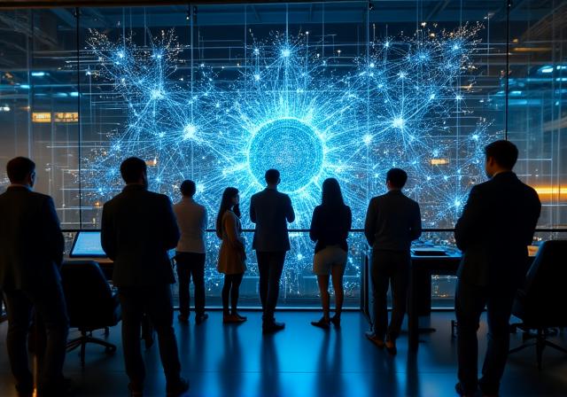 Team van AI specialisten werkt aan een op maat gemaakt neuraal netwerk